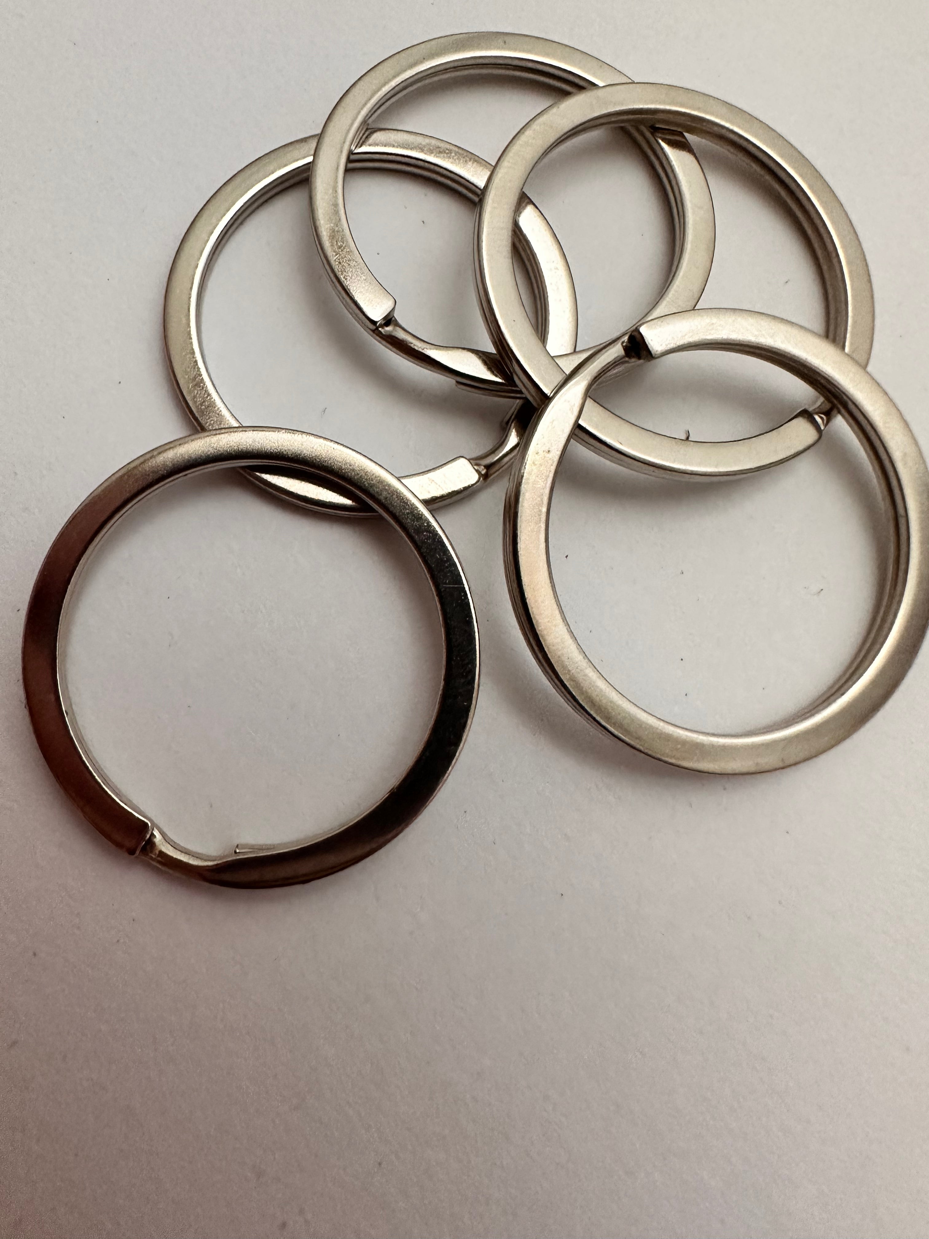 5 Argollas de llavero plateadas