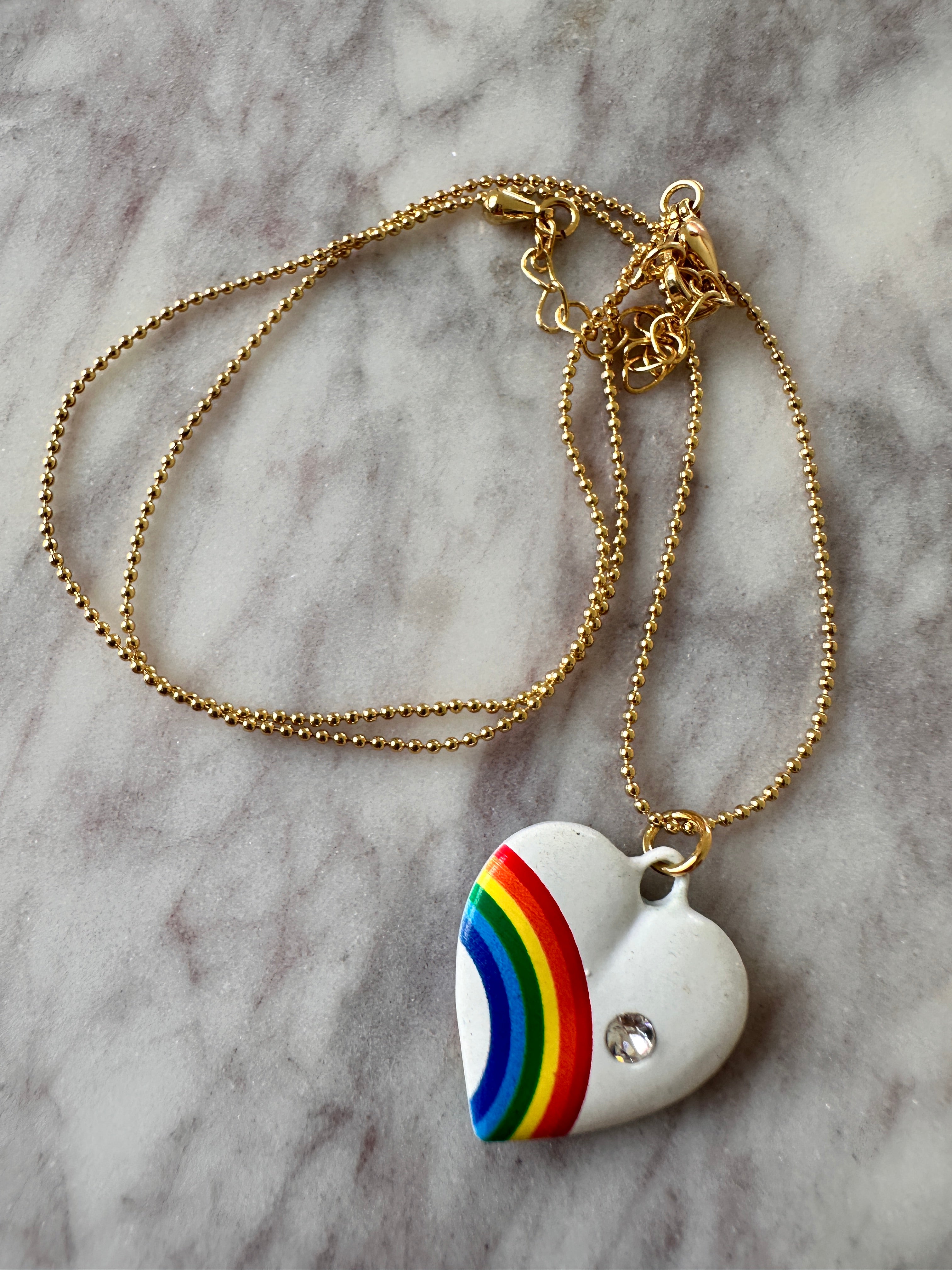 Rainbow heart chain