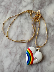 Rainbow heart chain