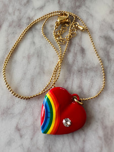 Rainbow heart chain